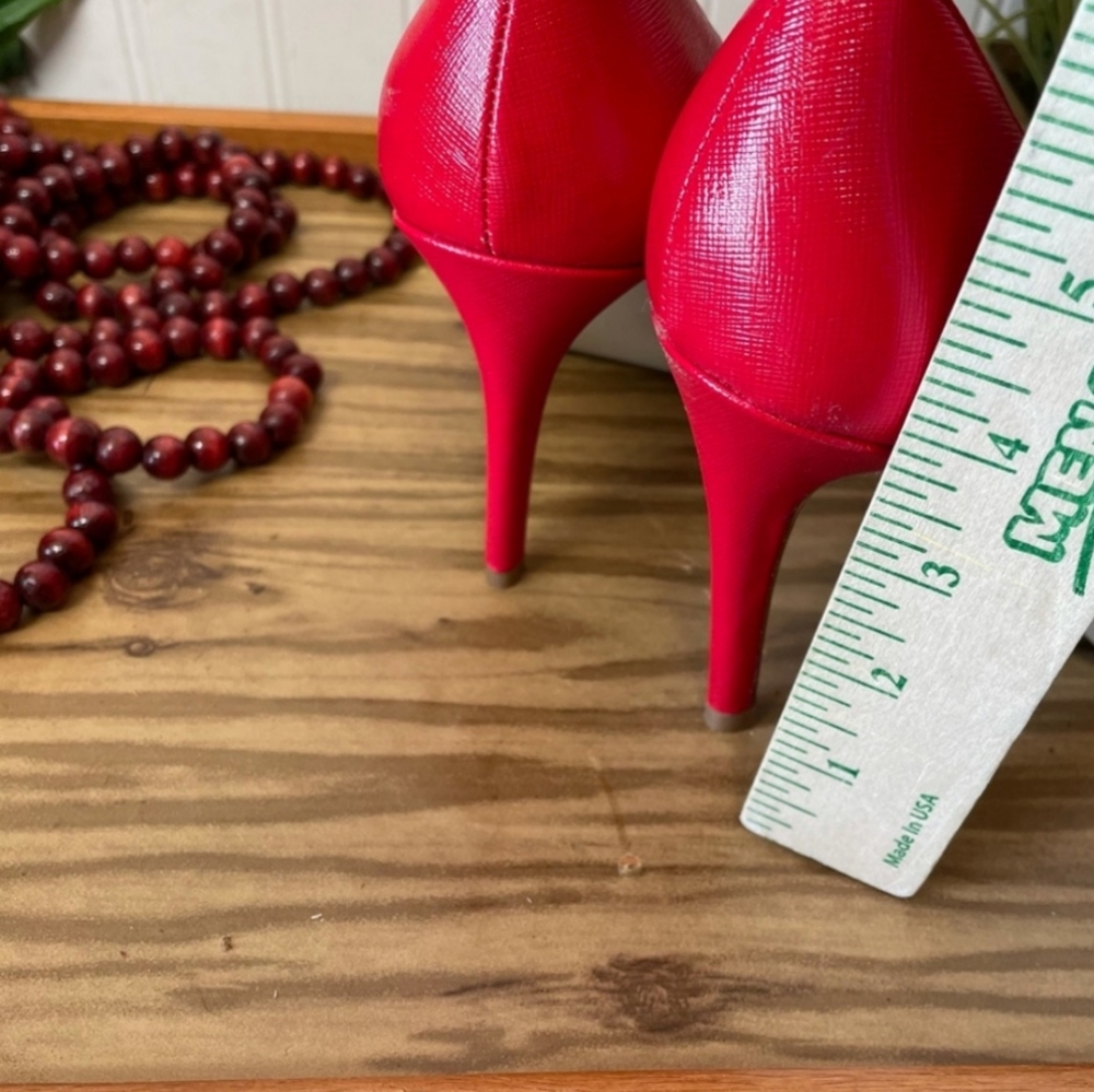 Marc Fisher Red Marsha Peep Toe Heels 8.5M - Picture 11 of 12
